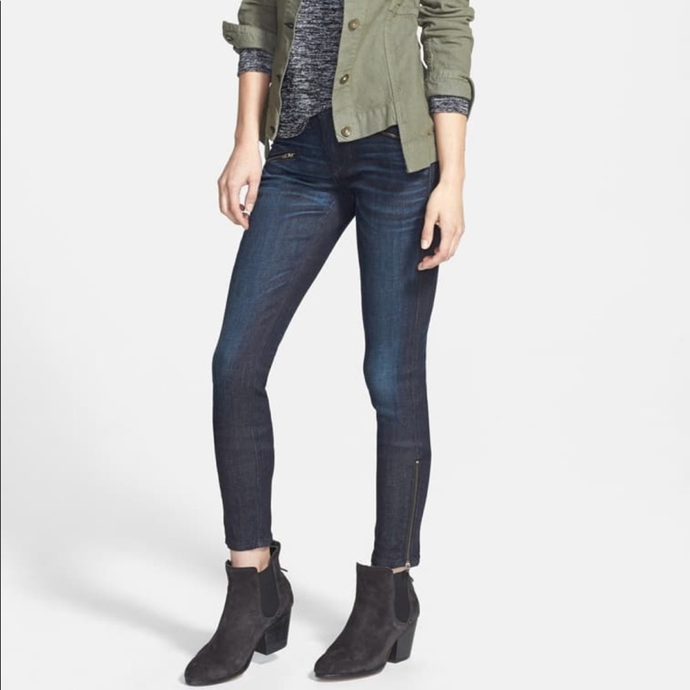 Rag & Bone Zip Blue Kensington Moto Jeans